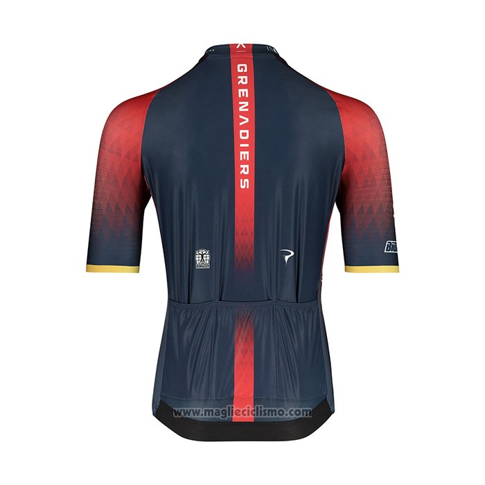 2022 Abbigliamento Ciclismo Ineos Grenadiers Scuro Blu Rosso Manica Corta e Salopette